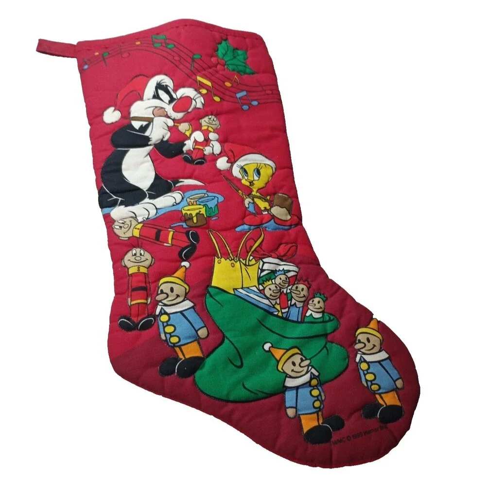 1999 Looney Tunes Christmas Stocking Sylvester Tweety  Warner Bros Vintage